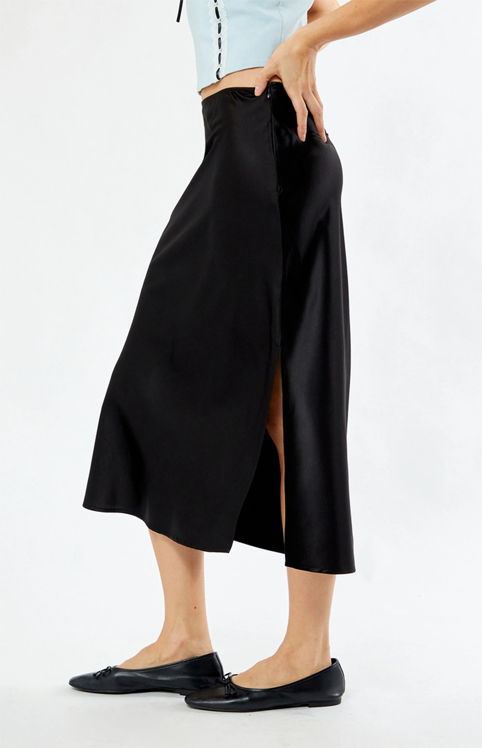 LA Hearts Satin Midi Skirt | PacSun