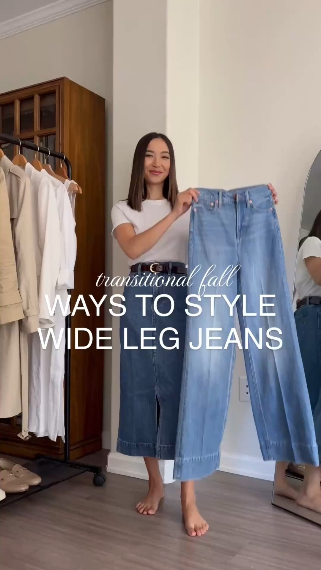 My denim trouser jeans are on sale for Labor Day at Jcrew in select colors! 

Ways to style wide leg jeans for the office (I’m 5’4”)

Most of the items are old/sold out, so I’ve linked to some similar styles: 
• jcrew sweater jacket 
• jcrew denim trousers - wearing the classic length, but runs long and big (size down for a more fitted look)


Office outfits / wide leg jeans / classic style / chic style / style over 30

#LTKSaleAlert #LTKWorkwear