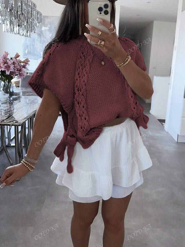 Spring And Autumn Wine Red Spring Festival Atmosphere Translucent Design Casual Fashion Women's S... | SHEIN