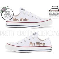 Wedding Converse vinyl transfers, iron on stickers, Bridal trainers, comfy wedding shoes, Bride, Bac | Etsy (US)