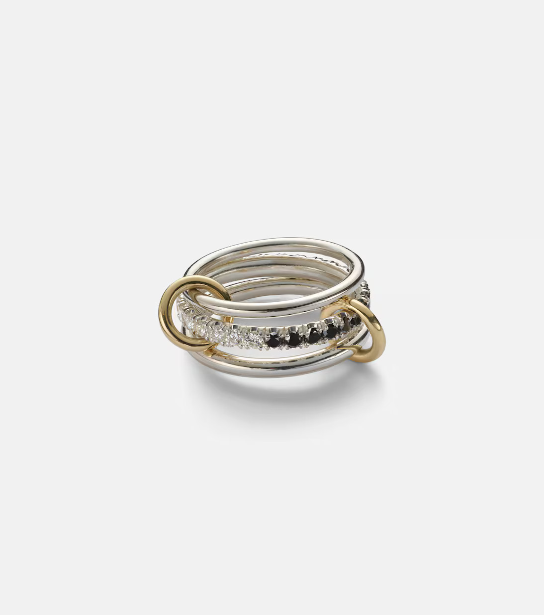 Petunia Eclipse sterling silver and 18kt gold ring with diamonds | Mytheresa (UK)