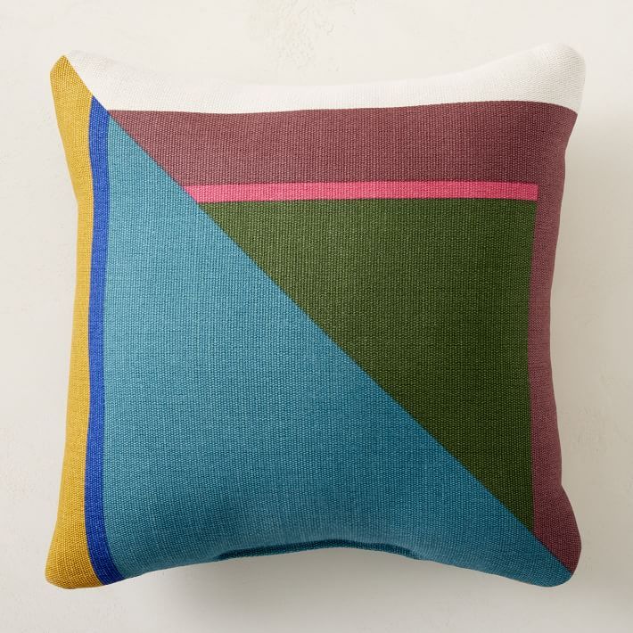 Split Colorblock Indoor/Outdoor Pillow | West Elm (US)