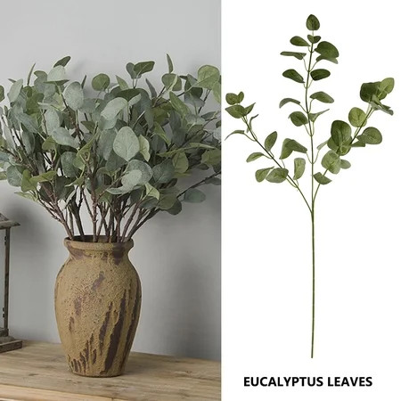 Willstar 5Pcs Green Artificial Money Leaf Eucalyptus Plant Decoration Fake Flower Faux Foliage Eucal | Walmart (US)