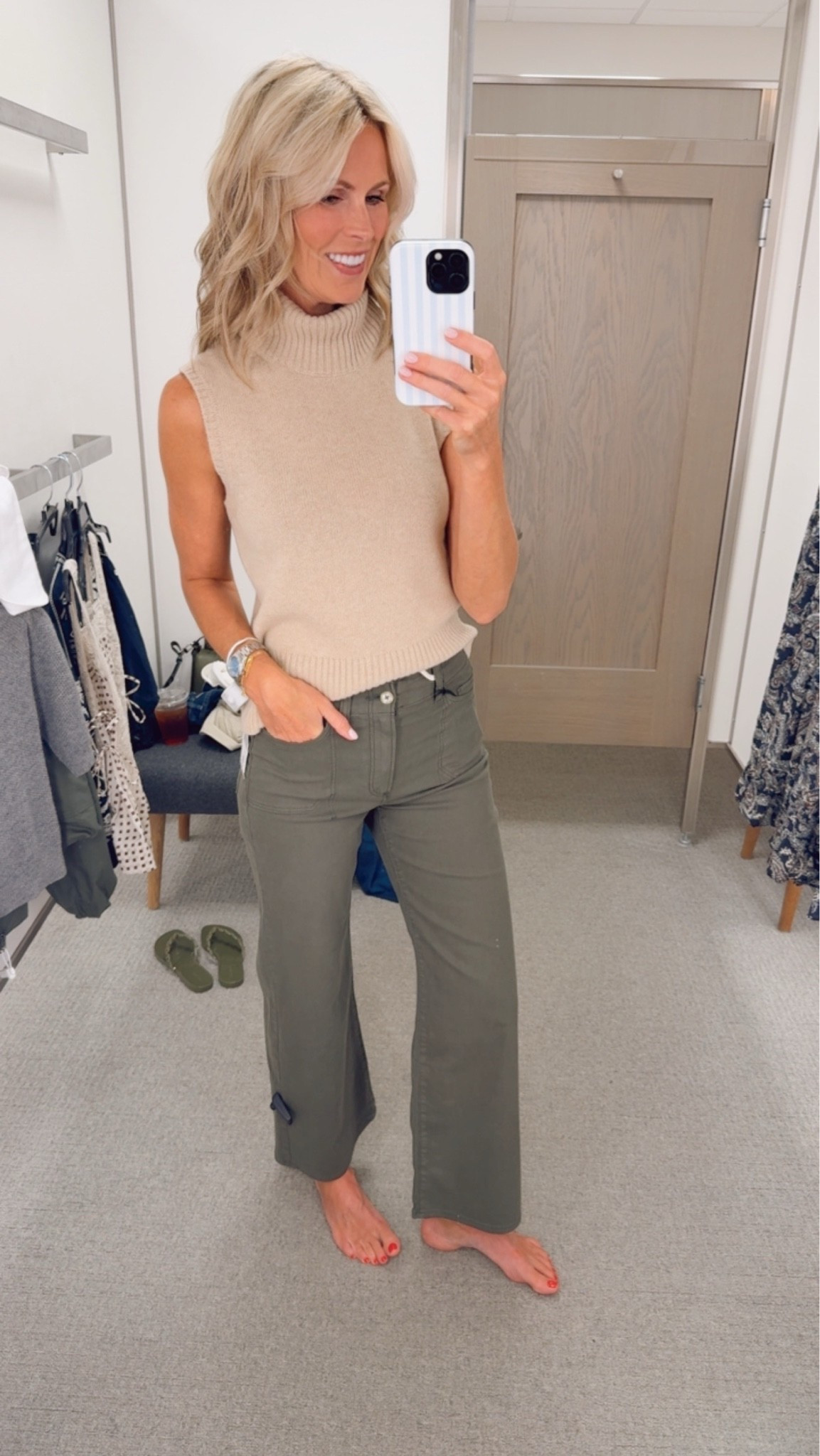 Love a good neutral look with a little contrast. 🫶🏻 This sleeveless knit paired with these olive pants feels classic, polished, and so easy to wear. Definitely one of my favorite combinations from today. Linking the outfit here!

olive pants, FRAME pants, sleeveless sweater, neutral outfit, fall transition outfit, elevated basics, classic style, Nordstrom finds, everyday fashion, timeless wardrobe, casual chic, LTK outfit, capsule wardrobe

#LTKootd #LTKmomlife #LTKSeasonal