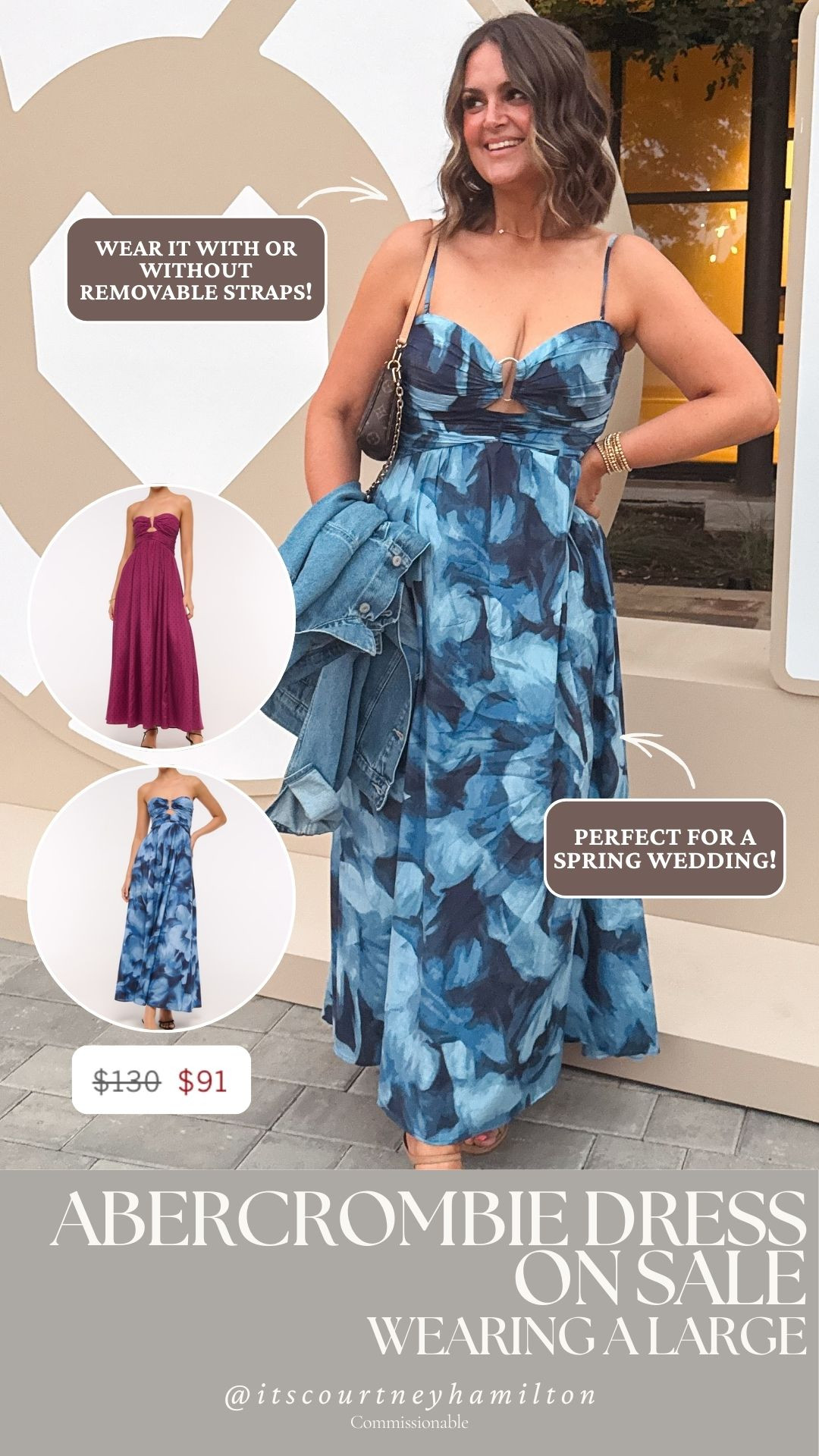This maxi dress from Abercrombie is on sale right now! Would be perfect for a Spring wedding, and the straps are removable! I am wearing a large 🤍

sale alert, watchnow, end of season sale, maxi dress, floral dress, wedding guest dress, new arrivals, watchnow, midsize fashion, courtney hamilton 

 

#LTKSaleAlert #LTKSeasonal #LTKFindsUnder100