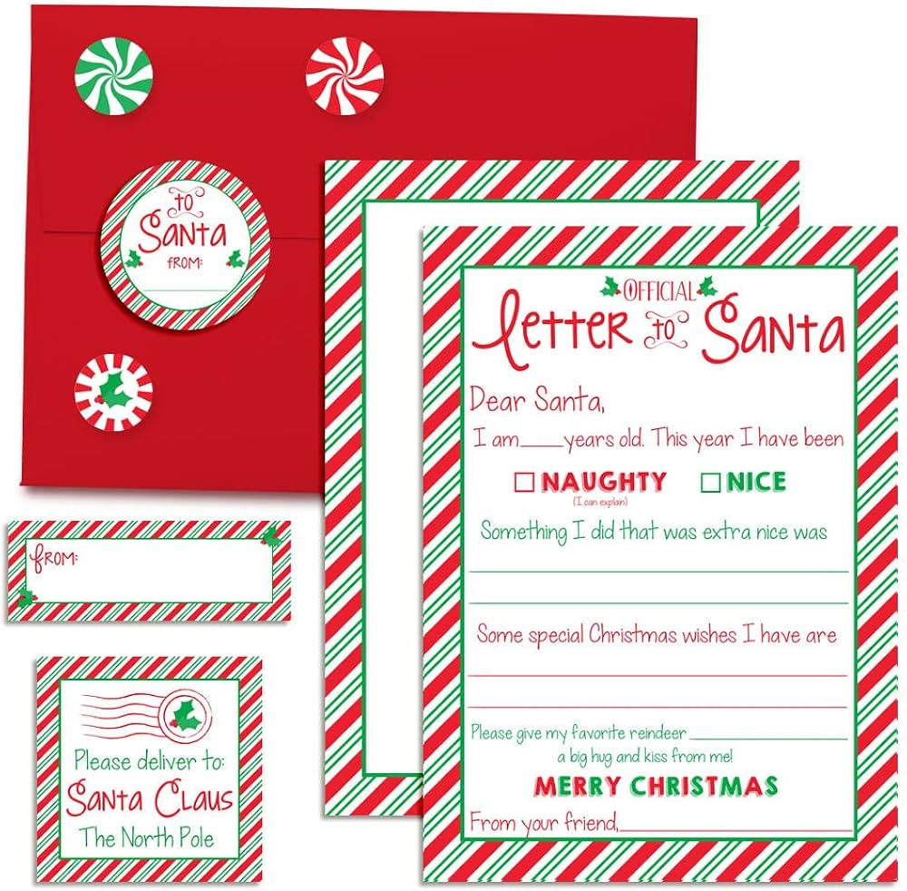 Official Letter to Santa Kit, 4 5"x7" Keep Precious Fleeting Moments Alive Premium Christmas Keep... | Amazon (US)