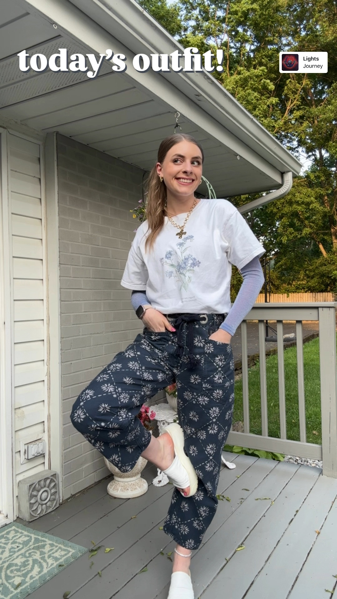 OOTD 6/3/25!

Shimmery long sleeve: old Free People
Flowery t-shirt: old John Galt
Jeans: We The Free Moxie Printed Low-Slung Barrel Jeans (linked exact!)
Sandals: old Free People Poolside Sporty Sandal

White cropped raw hem graphic tee t-shirt short sleeve floral flower print forget me not bouquet, long sleeve glitter shiny shimmer sheer top free people we the free t-shirt top blouse, We The Free Moxie Printed Low-Slung Barrel Jeans wallpaper geo block print pattern tie waist barrel jeans, high mid low rise baggy denim jean cropped ankle fit style, white platform summer slides sandals, chunky lug sole sandals shoe for summer pool swim beach day, gold chunky cross necklace Amazon affordable jewelry, claw clip hairstyle ideas, tall girl friendly outfit inspo, anklet beaded beachy style shells 

#LTKSummerEdit #LTKShoeCrush #LTKSaleAlert