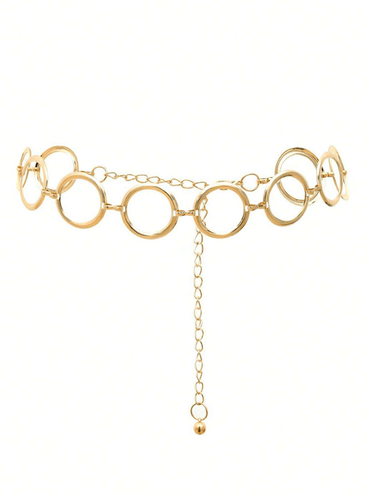 1 Pc Women's Versatile Circle Decorated Waist Chain, Elegant Fashion Waist Belt For Dress Fall, A... | SHEIN