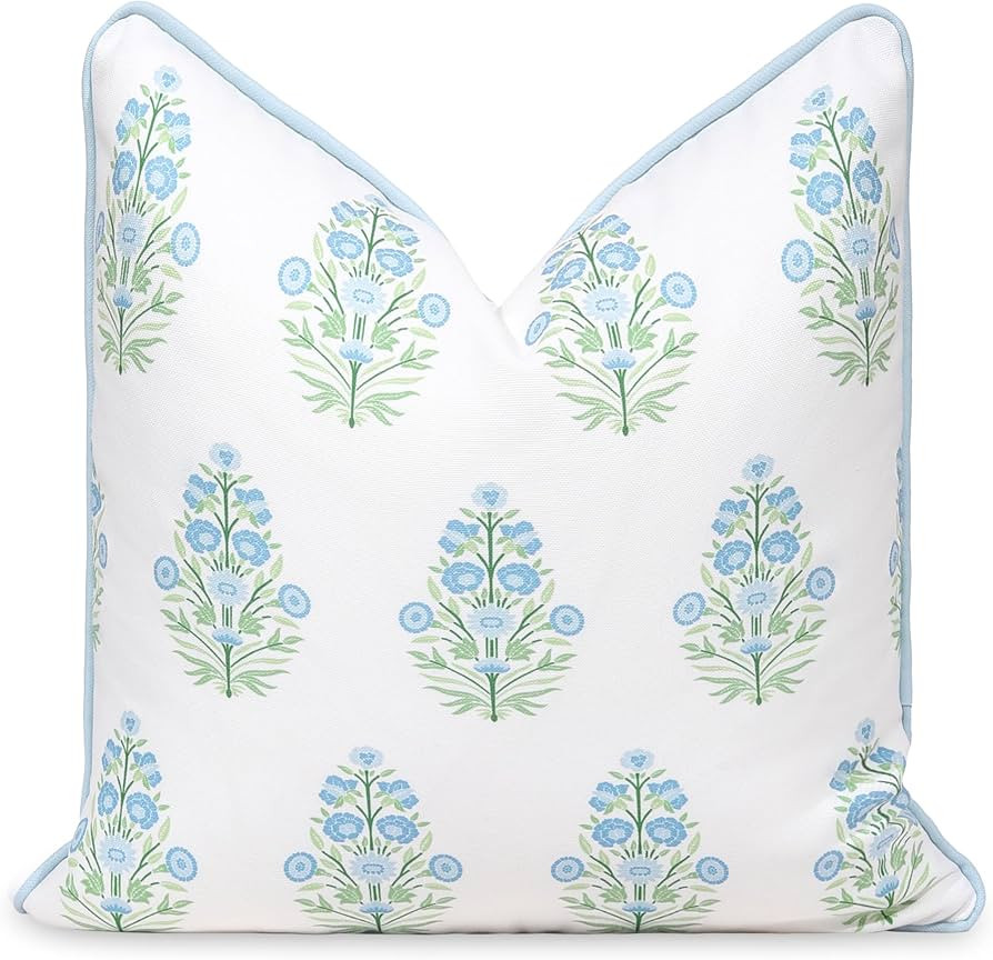 Hofdeco Premium Coastal Patio Indoor Outdoor Throw Pillow Cover Only, 18"x18" Water Repellent for... | Amazon (US)