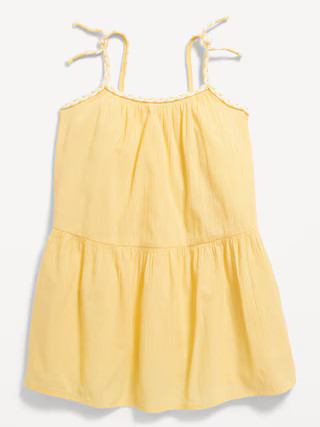 Printed Sleeveless Crinkle Crepe Tiered Dress for Toddler Girls | Old Navy (US)