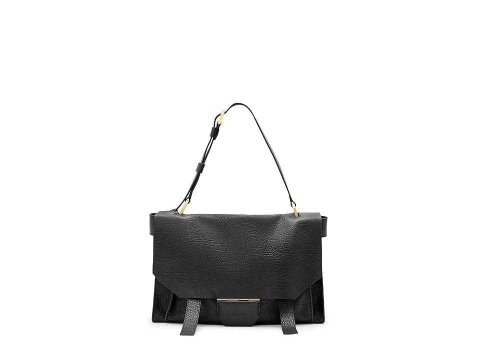 AllSaints Ursa Grain Satchel Cross Body Women's Handbags Black, Leather | Zappos