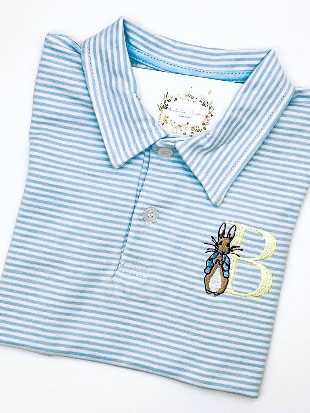 Easter Boys Polo Light Blue Stripe Short Sleeve Quality Soft Cotton Blend Sizes 12 mo, 18 mo, 2t,... | Etsy (US)