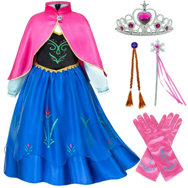 Jurebecia Princess Dress Snow Queen Costume for Girls Birthday Party Halloween Christmas Cosplay ... | Walmart (US)