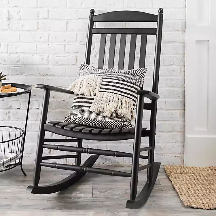 Black Wood Rocking Chair | Kirkland's Home