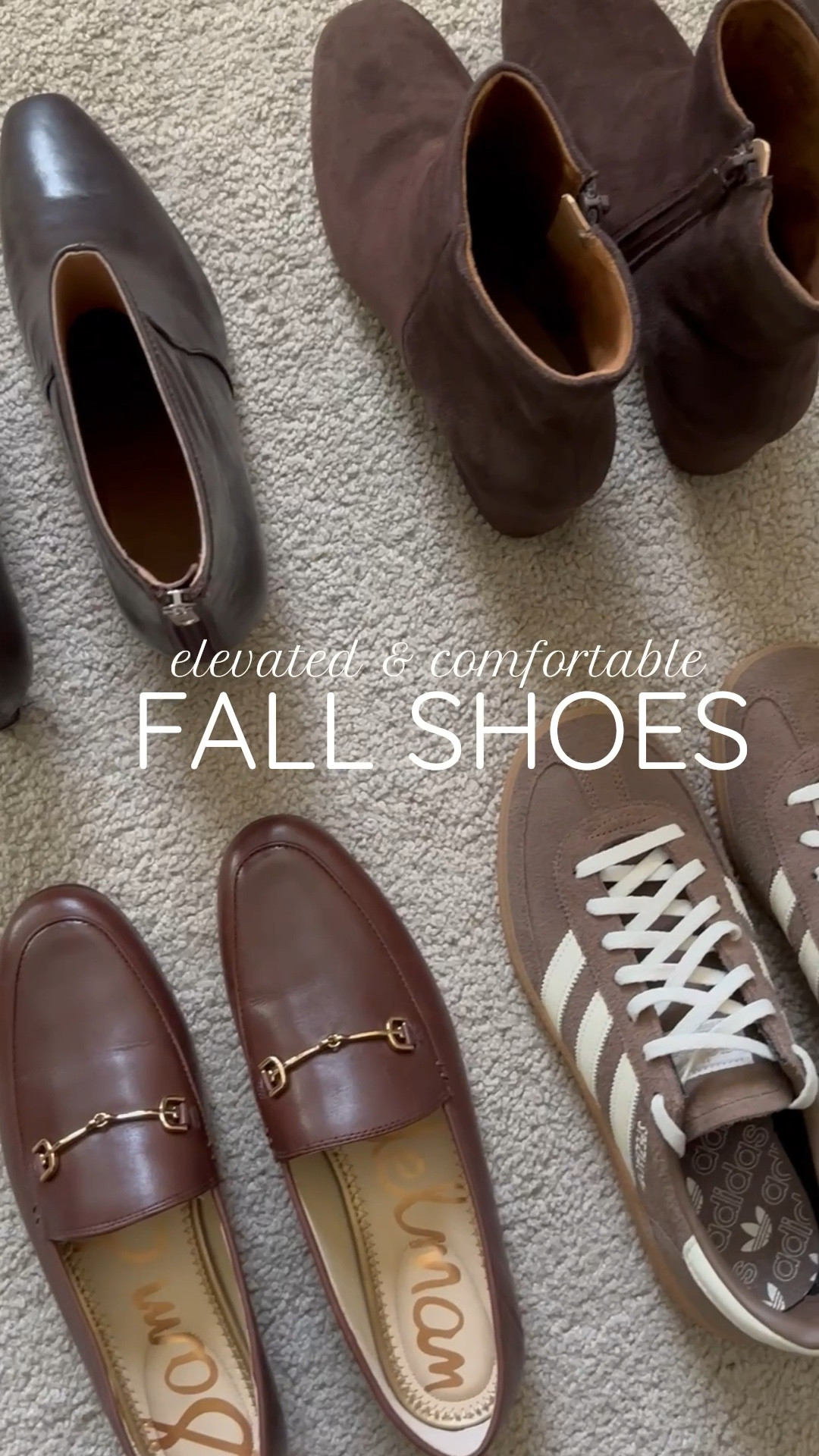 Elevated AND comfortable fall shoe favorites

1. Comfy low -heeled boots for the office/dressy occasions etc (recommend jcrew or Madewell boots ) 
2. Blondo Waterproof boots - comfy block heel. For more casual style 
3. Buttery soft flats - elevated leather flat - perfect for the office too. Structured bottom (also linked another fave with arch support)
4. The comfiest loafers 
5. Elevated lifestyle sneaker that is super light and comfy + has arch support 
6. Neutral Uggs - all colors fully stocked (but these always sell out later!) 

#LTKWorkwear #LTKStyleTip