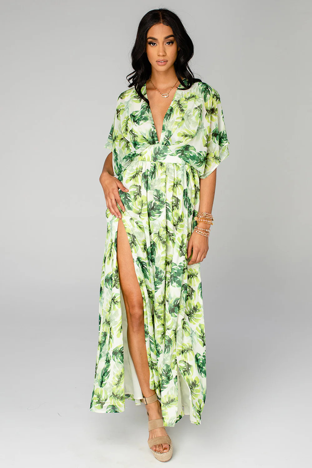 Evelyn Short Sleeve Maxi Dress - Maui | BuddyLove