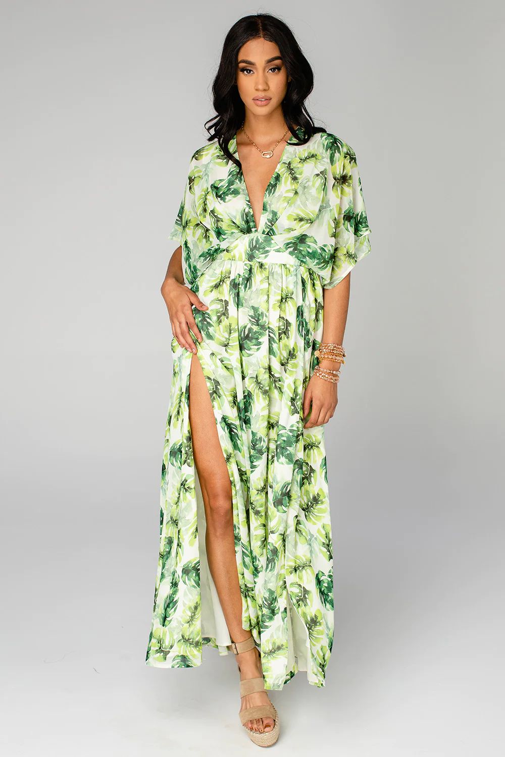 Evelyn Short Sleeve Maxi Dress - Maui | BuddyLove