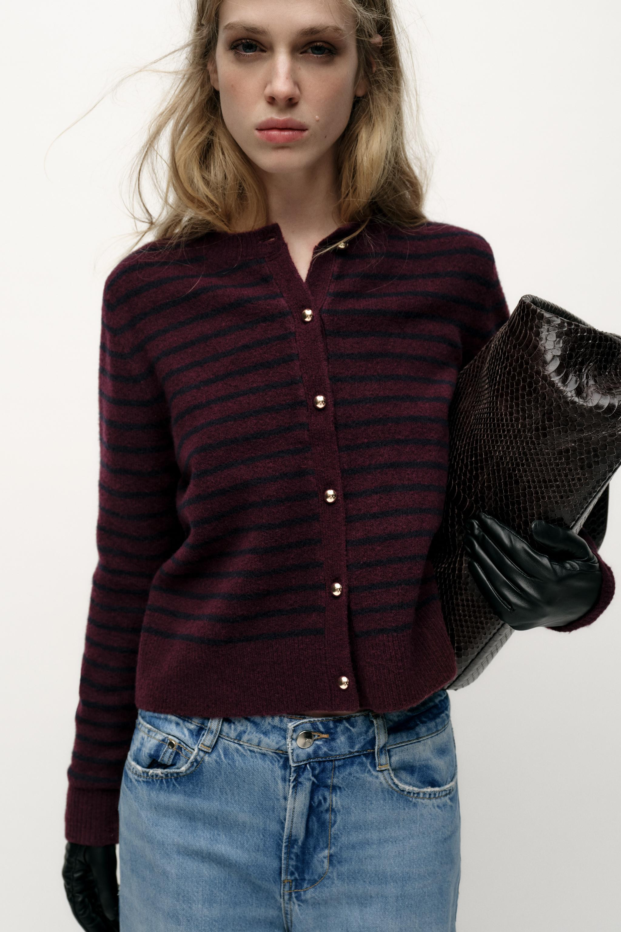 STRIPED KNIT CARDIGAN | Zara US