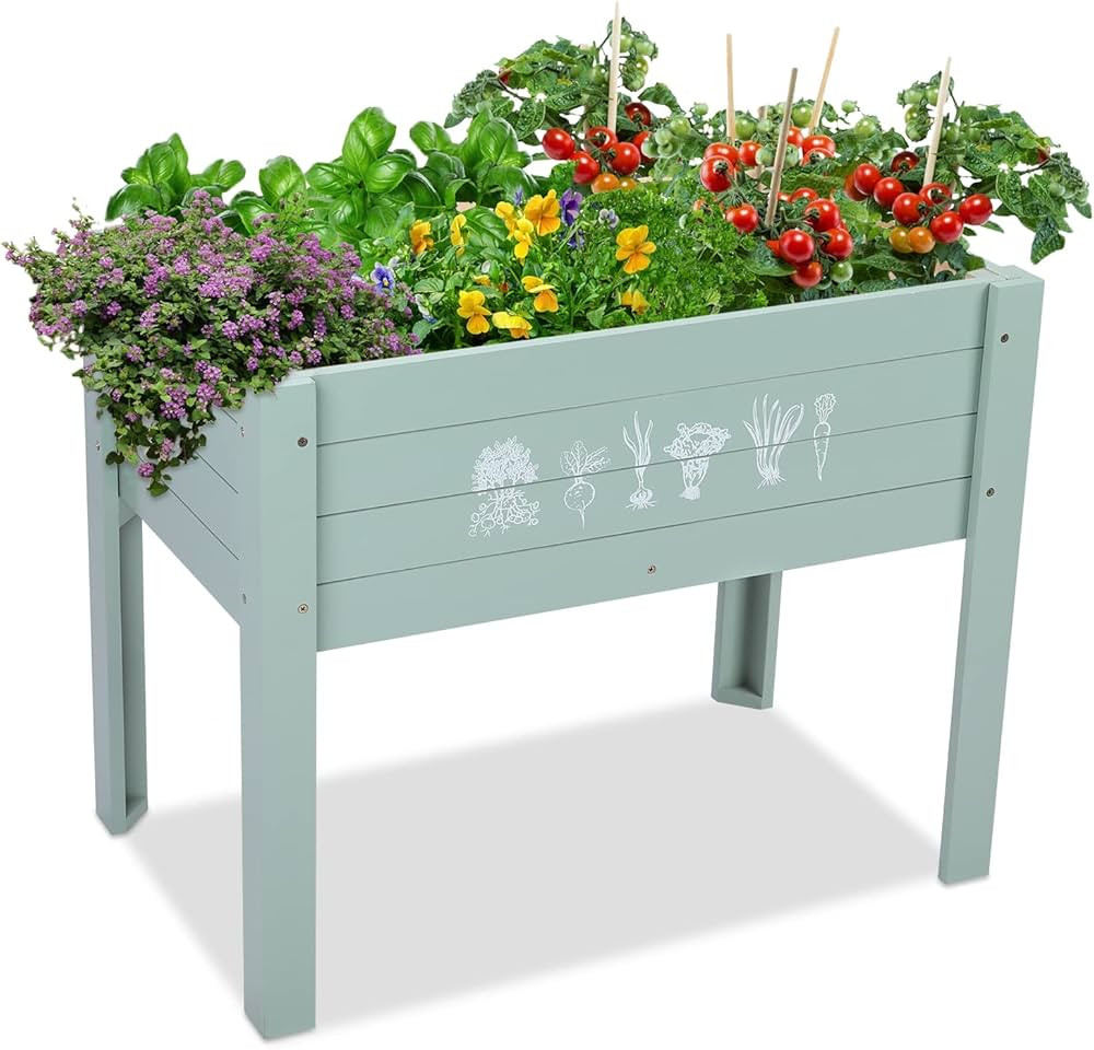WONDER GARDEN Raised Garden Bed-Planters for Outdoor Plants - Wood Planter Boxes Outdoor for Kids... | Amazon (US)