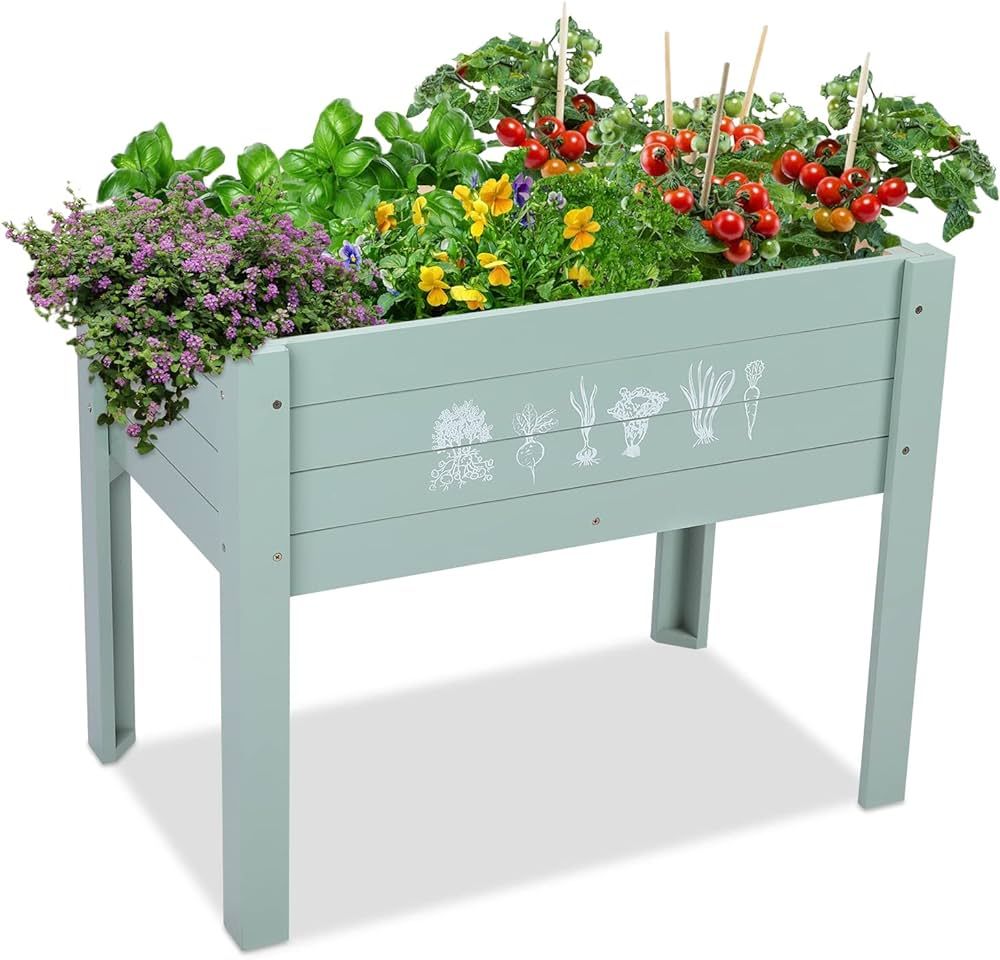 WONDER GARDEN Raised Garden Bed-Planters for Outdoor Plants - Wood Planter Boxes Outdoor for Kids... | Amazon (US)
