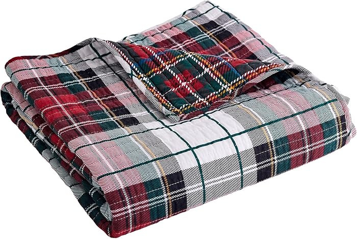 Levtex Home - Spencer Plaid Quilted Throw - (50x60in.) - Tartan Plaid - Red, Green, White, Blue, ... | Amazon (US)
