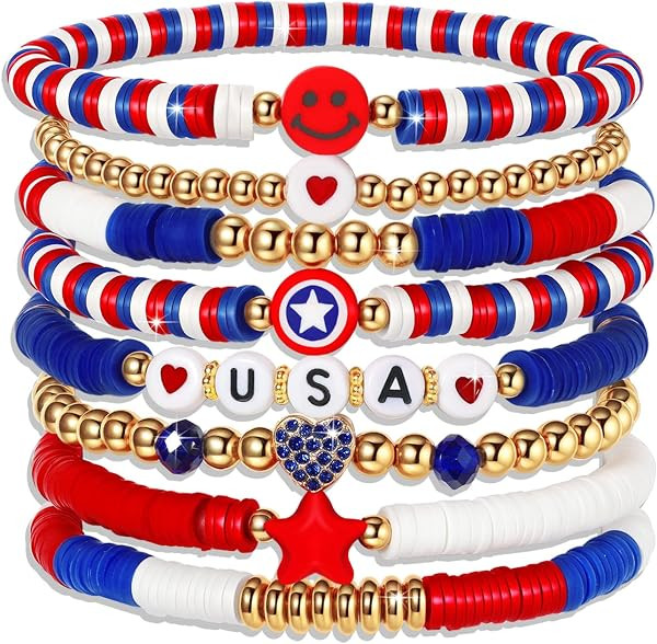 Friendship Bracelets - Beaded Bracelets Set for Teen Women, Stretchable Preppy Bracelets, Stackab... | Amazon (US)