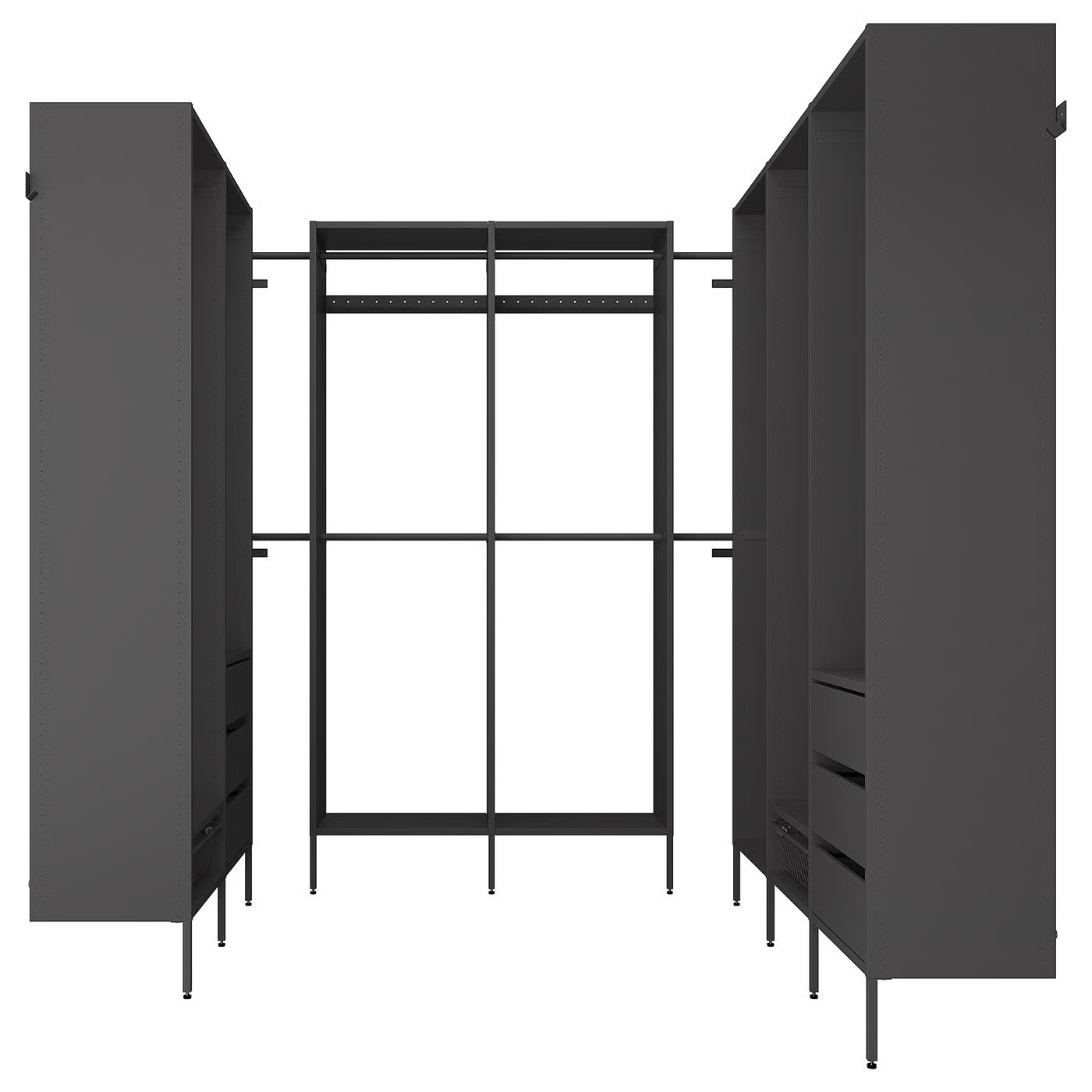 IKEA AURDAL wardrobe combination, dark gray, 70 7/8-118 1/8x15 3/4x87 | IKEA US