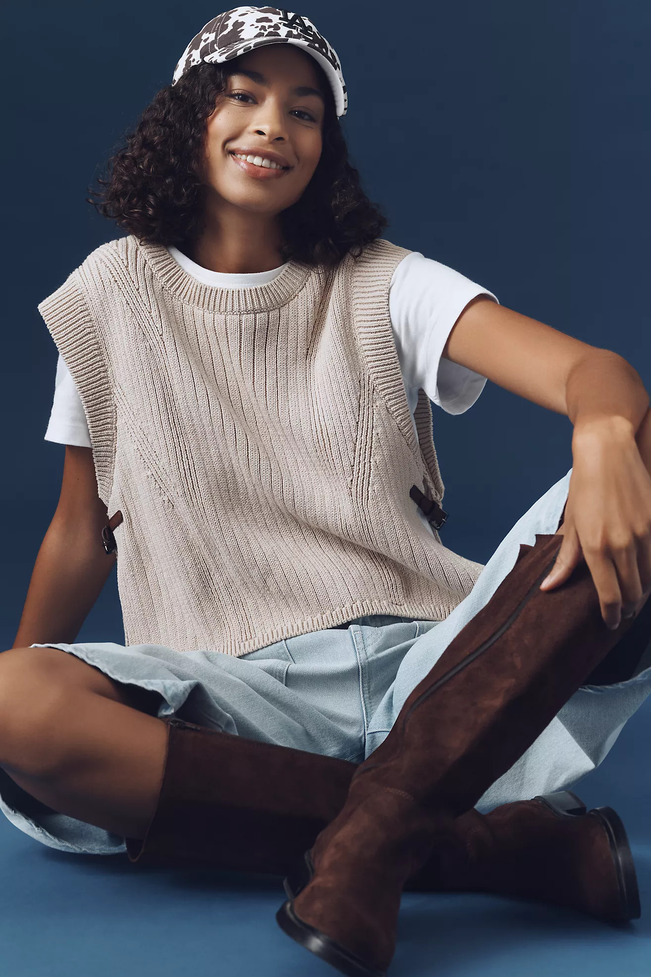 Pilcro Side Buckle Twofer Sweater Tee | Anthropologie (US)