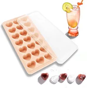 Heart Shape Ice Cube Tray, 21 Holes Silicone Ice Cube Mold with Removable Lid Flexible for Whiske... | Amazon (US)