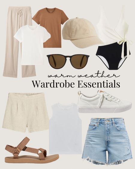 Warm weather wardrobe essentials. 

Classic minimalist style, neutral style, mom style, summer outfits 

#LTKSeasonal #LTKstyletip #LTKover40