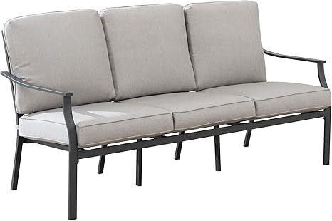 Amazon Brand - Ravenna Home Archer Steel-Framed Outdoor Patio Plush 3-Seater Sofa with Removable,... | Amazon (US)