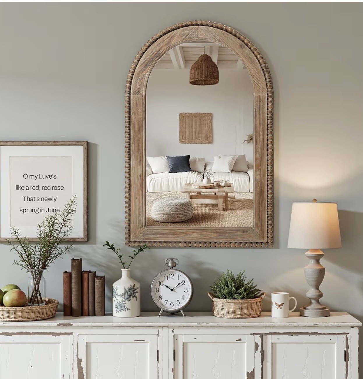 LuxenHome Arch Wall Mirror, 26"x40" Wood Framed Wall Mirrors, Farmhouse Decorative Wooden Mirror  #ltkhomedecor

#LTKHome #LTKSaleAlert