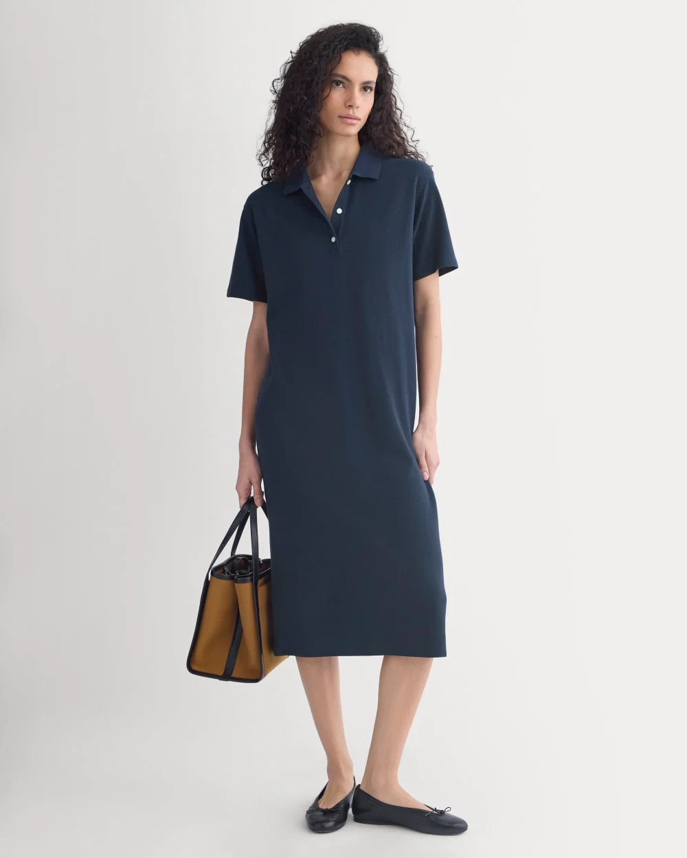 Pique Polo Short-Sleeve Dress | Navy | Everlane
