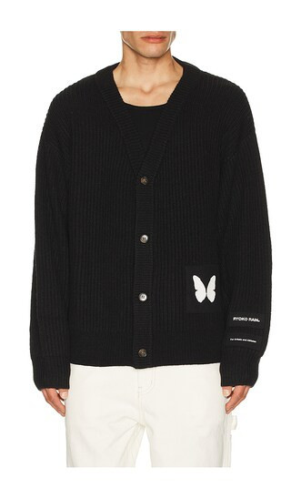 Ryoko Rain Butterfly Knitted Cardigan in Black. - size M | Revolve Clothing (Global)