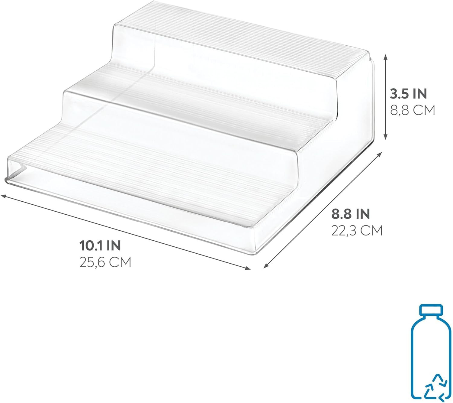 iDesign Recycled Plastic 3-Tier Spice Rack, The Linus Collection – 8.8" x 10.1" x 3.5”, Clear | Amazon (US)