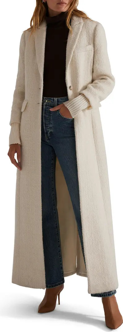 The City Longline Wool & Cotton Tweed Coat | Nordstrom