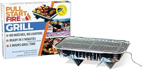 Pull Start Fire Grill | Single Use Portable Disposable Charcoal BBQ with Pull Start Matchless Ign... | Amazon (US)