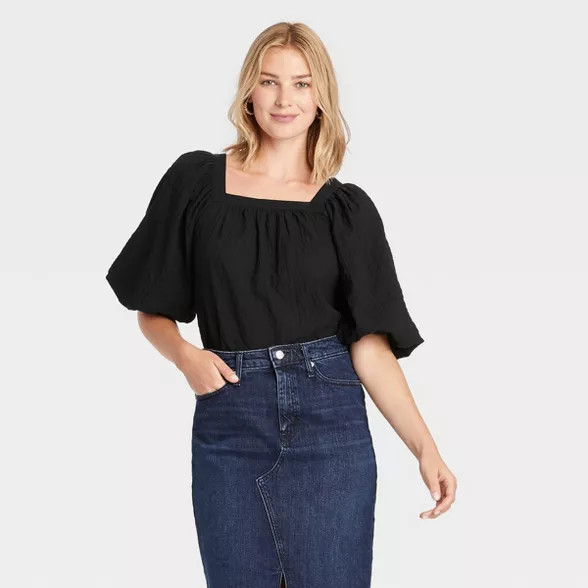 Women's Puff Short Sleeve Blouse - A New day™ | Target