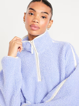 Loose Sherpa Quarter-Zip Pullover | Old Navy (US)