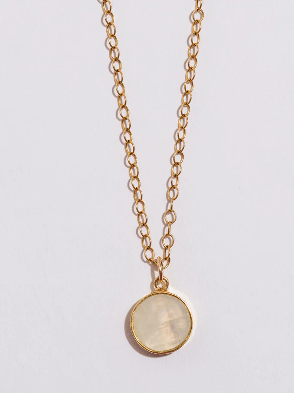 Jamie Small Moonstone Coin Pendant Necklace | Narrative Jewelry