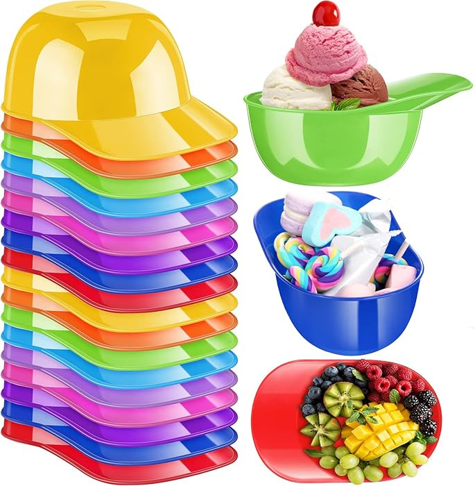Baderke Ice Cream Dessert Baseball Cap Bowls Baseball Helmet Snack Bowl 8 oz Mini Party Cap Bowls... | Amazon (US)