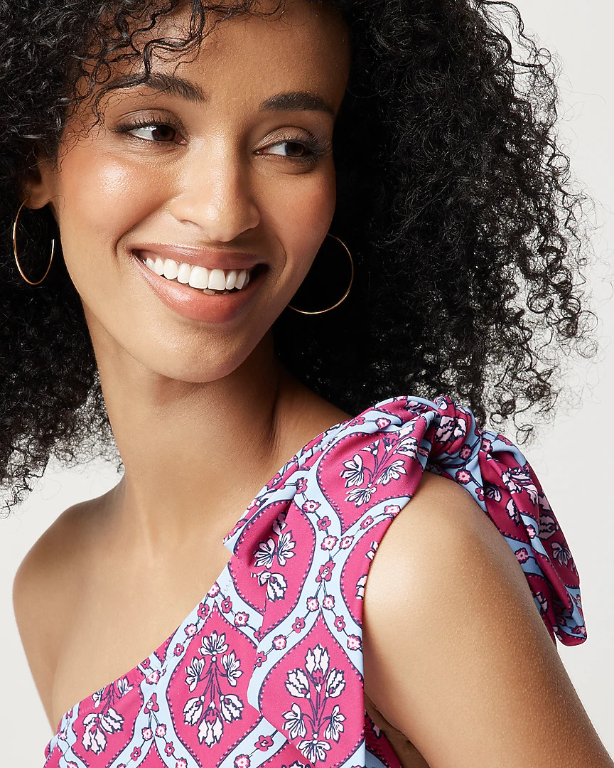 Bow-shoulder one-piece swimsuit | J.Crew Factory