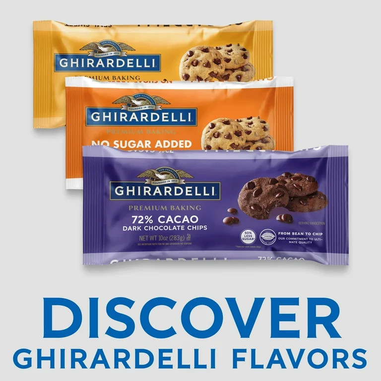 GHIRARDELLI 72% Cacao Dark Chocolate Premium Baking Chips, Chocolate Chips for Baking, 10 oz Bag | Walmart (US)
