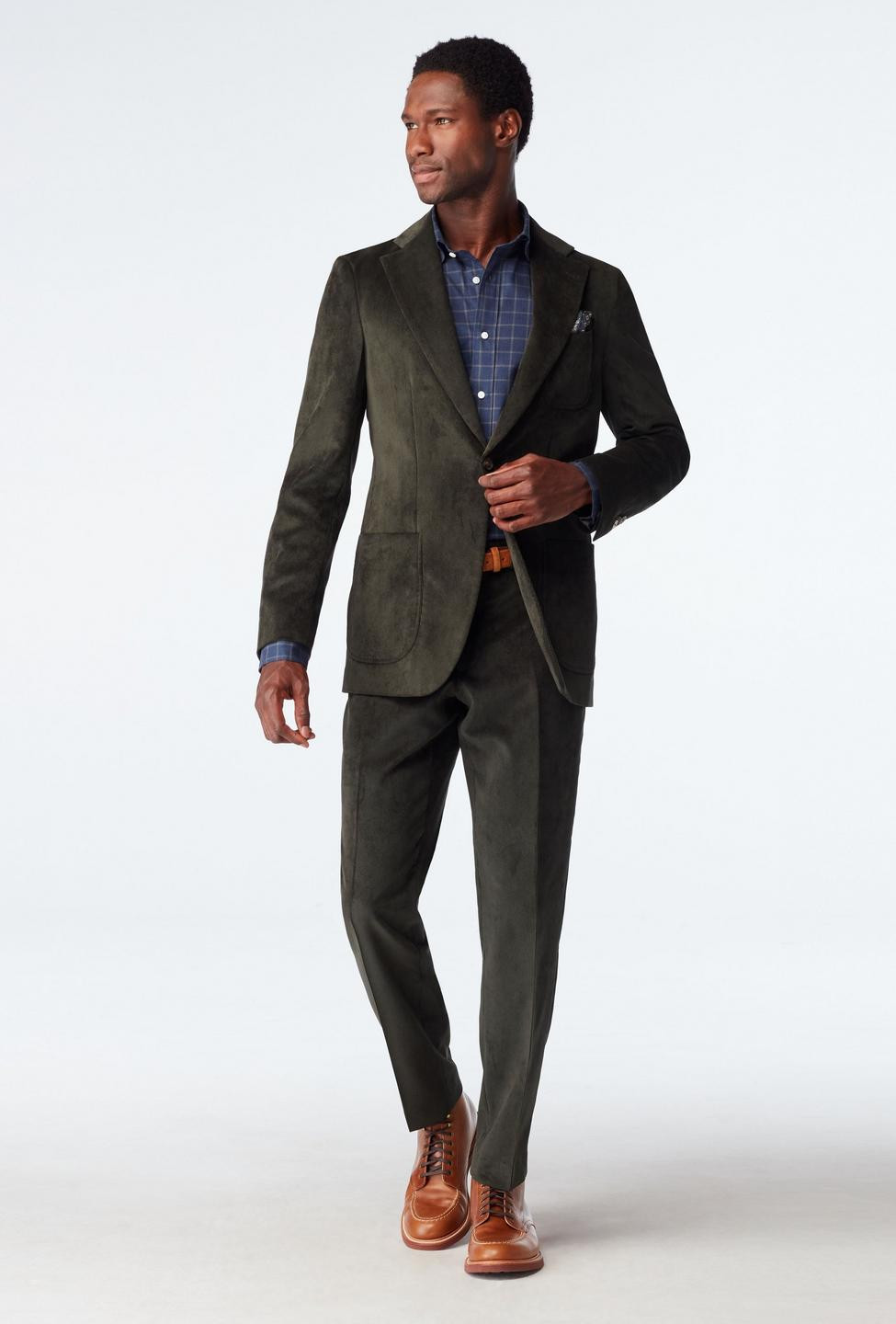 Flaxton Corduroy Olive Suit | Indochino