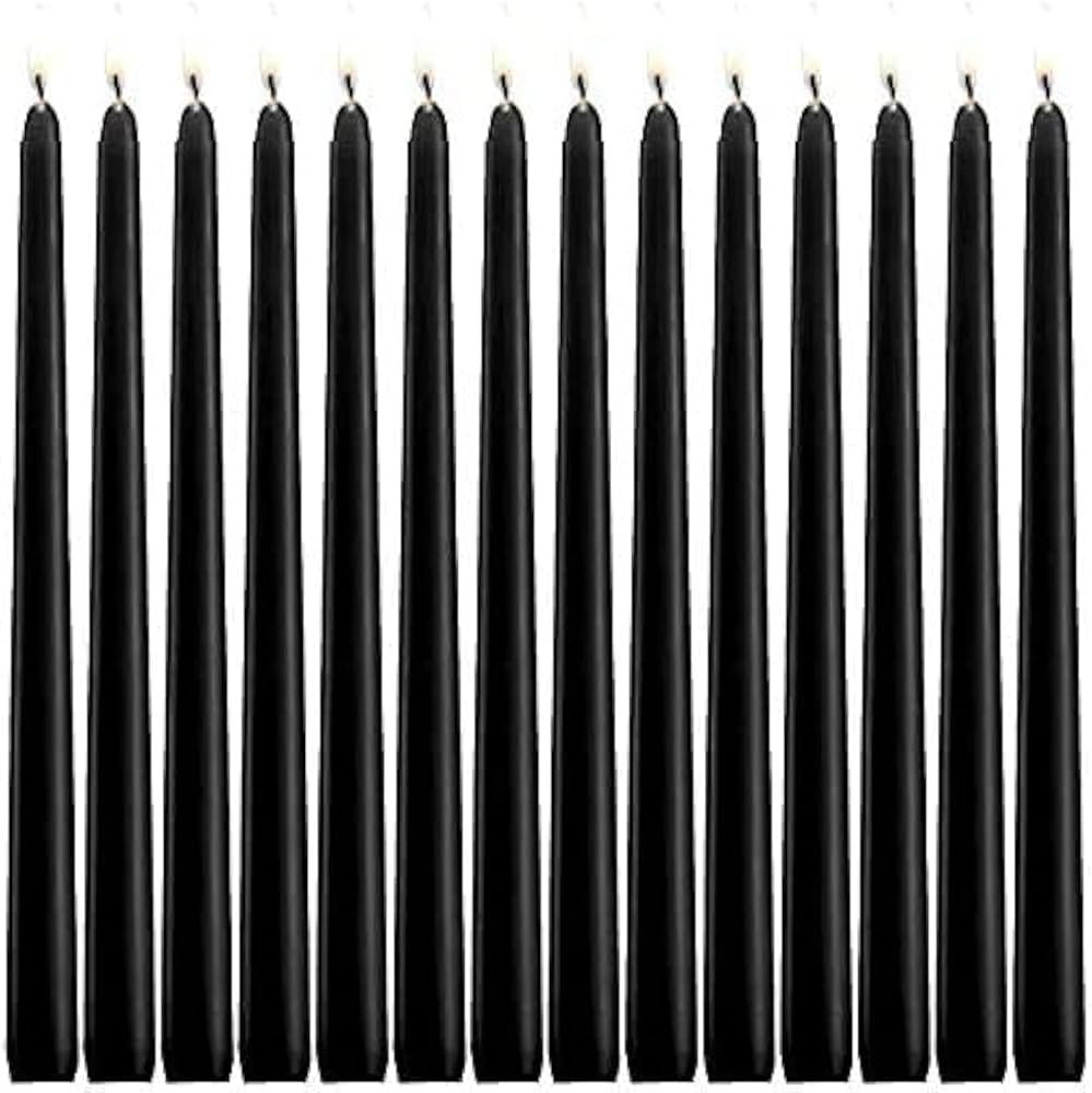 JHENG 10 Inch BlackTaper Candles, 14 Pack Tall Unscented Dripless Candles with Cotton Wicks Perfe... | Amazon (US)