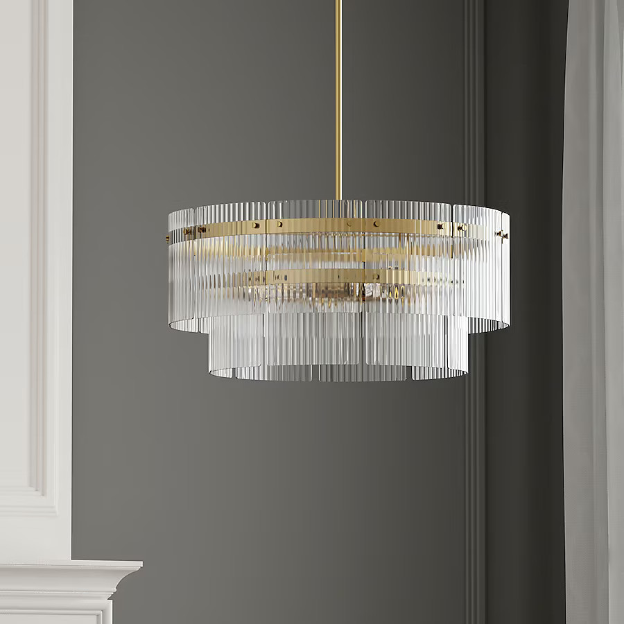 Origin 21 Mackenzie 4 -Light Gold Transitional Capiz For Use in Bedrooms, Dining Rooms, Foyers, K... | Lowe's