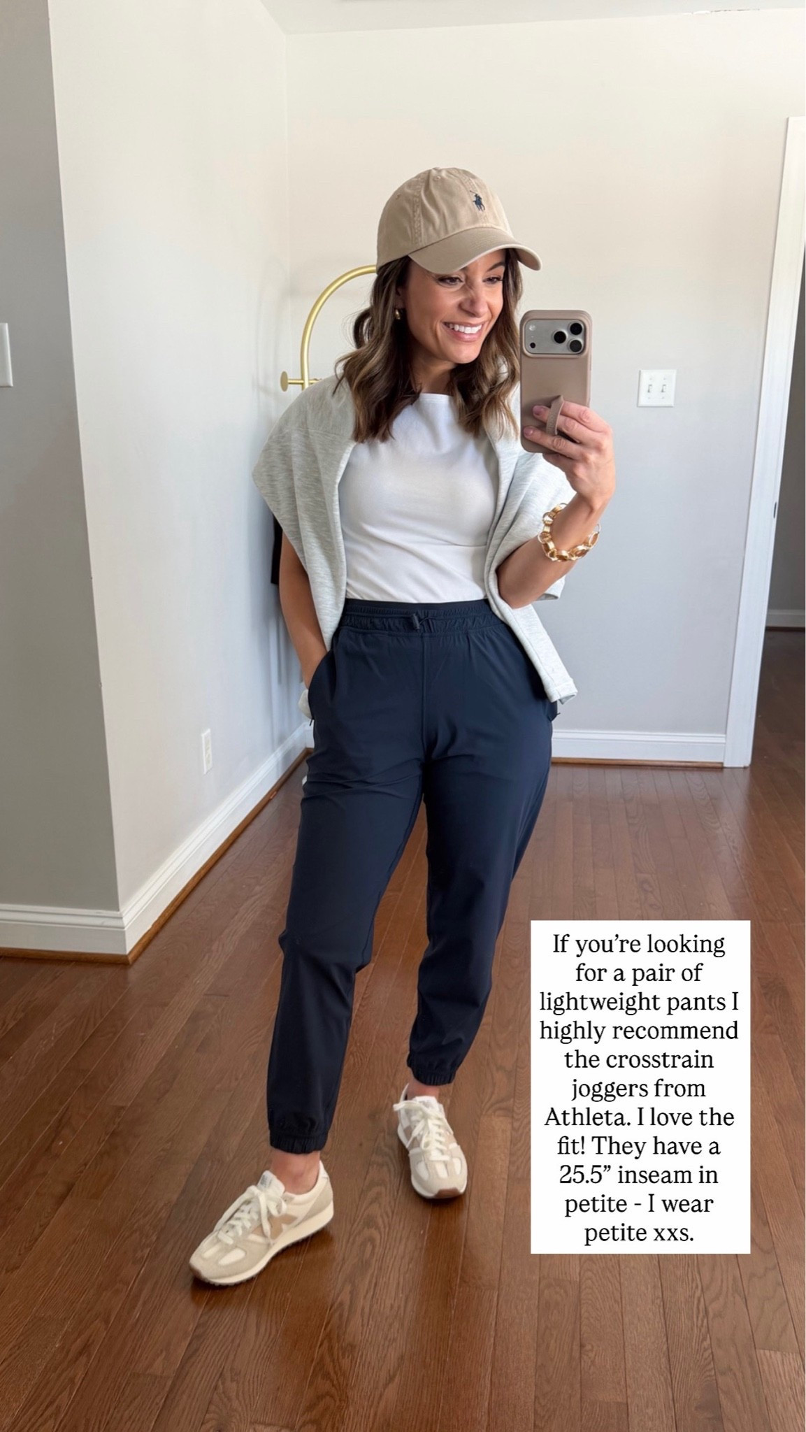 Also love the cross train joggers from Athleta! They have a nice slim fit. Lightweight so they’re great for warm weather and workouts. 25.5” inseam in petite 

Pants: petite xxs 
Tank top: xs 
Sweatshirt: xxs

#LTKPetite