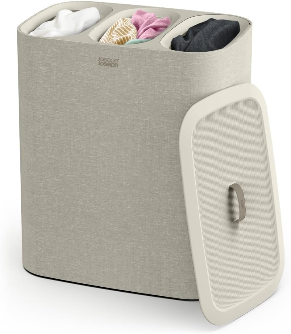 Joseph Joseph Tota Trio 90-litre Laundry Hamper Separation Basket with Lid | Amazon (US)