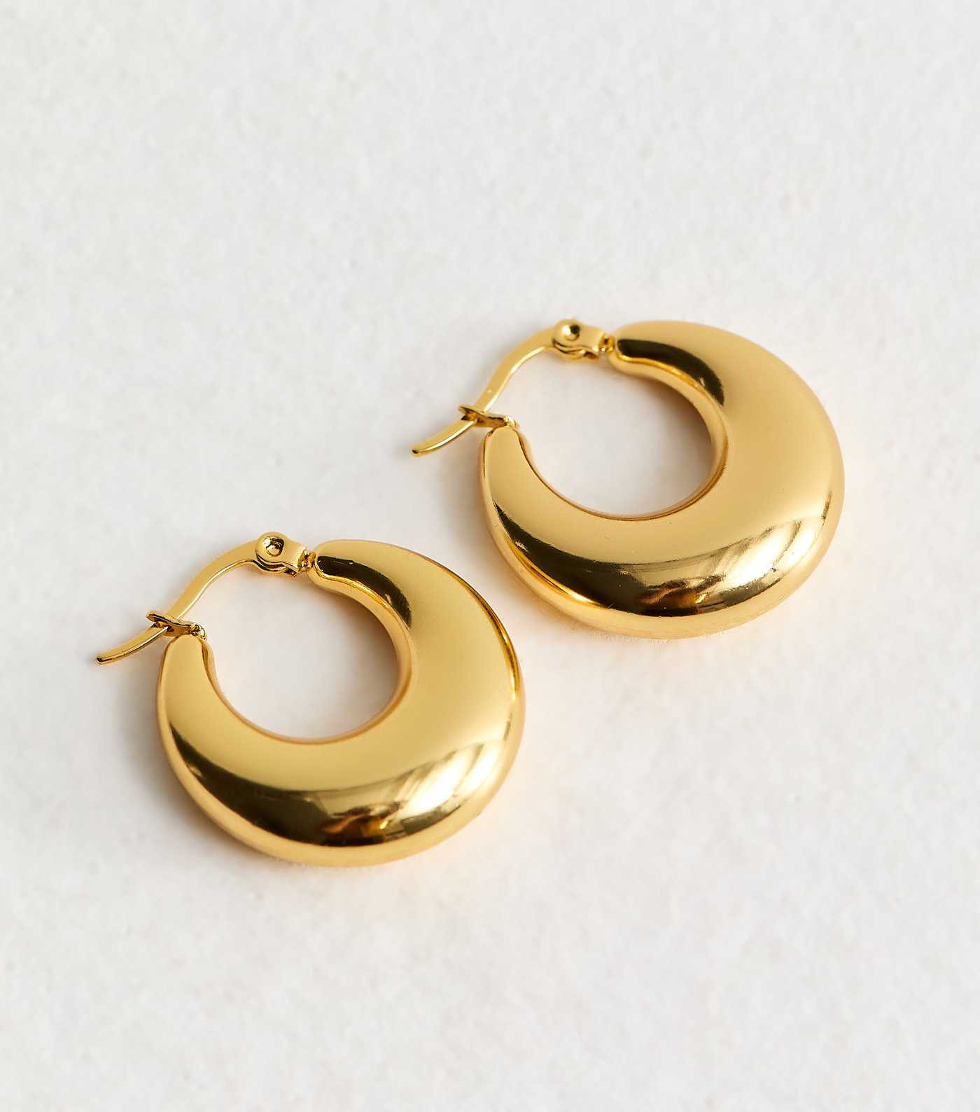 Gold Tone Chunky Hoop Earrings | New Look | New Look (UK)