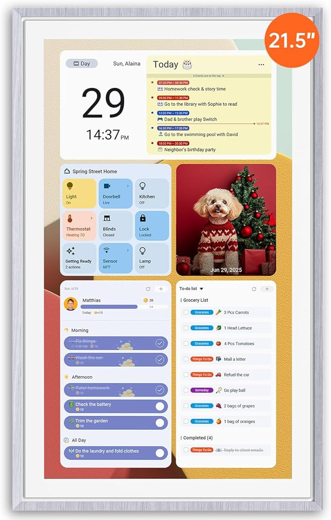 ApoloSign 21.5" Digital Calendar: Dual Mode Calendars with Google Play & Multi-calendar Sync, Ele... | Amazon (US)
